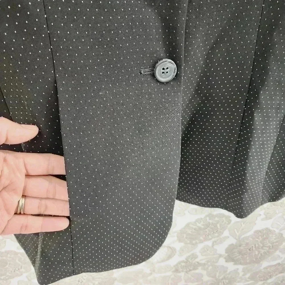Vintage Talbots Pattern Women's Blazer Black Size 6 - Picture 3 of 8